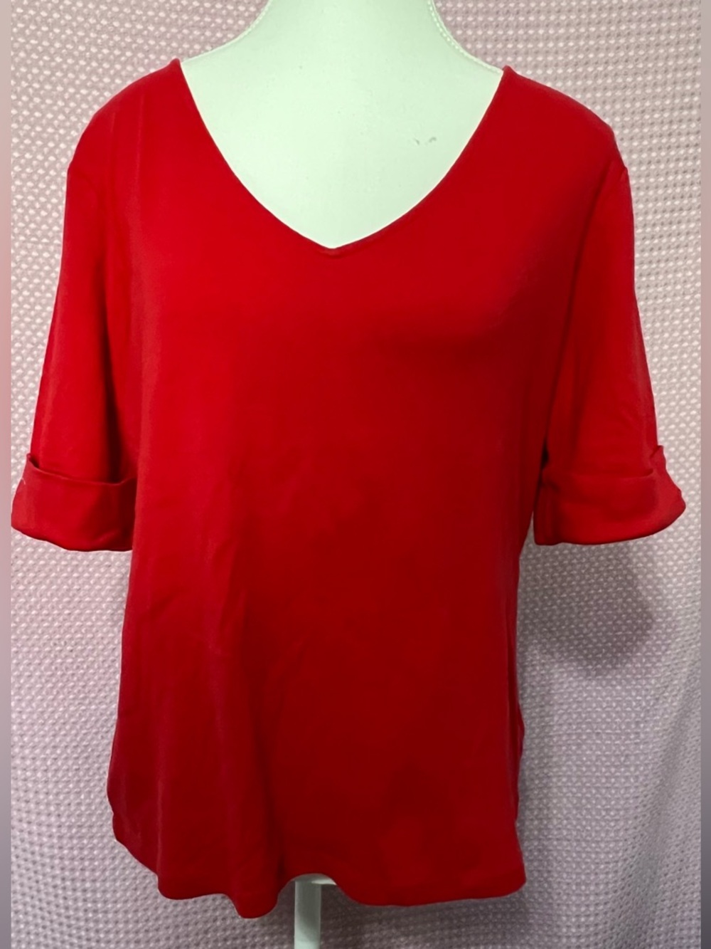 Ralph Lauren Red V-Neck Short-Sleeve Tee